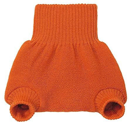Disana Pantalones de lana para pañales 100% lana merino empapado pañal funda (98-104, naranja)
