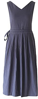SPDYCESS Küche Schürze für Damen Japanischer Stil Baumwolle Kochen Schürze Chef Lätzchen für Café Handwerk Garden Workshop Arbeitskleidung,Dunkelgrau