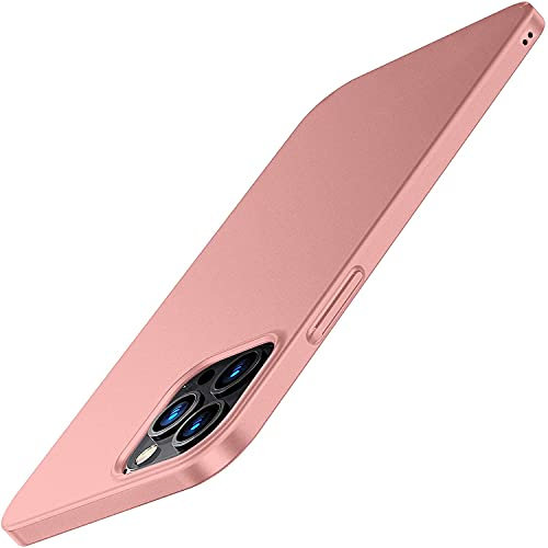 Sitthyw iPhone 12 Pro Max Coque Ultra Fine Matte PC Housse Etui de Protection Bumper Finition Mat Dure Cover Fine et légère Hardcase pour iPhone 12 Pro Max Ultra Slim Case 6,7 Pouce - Rose