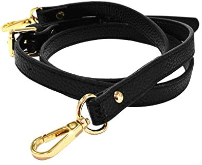 Csirnto Taschenriemen Leder Verstellbare Tragegurt Schulterriemen Leder Schulterriemen für Taschen PU-Leder Schultergurt Taschengurt DIY Damen Leder Schulterriemen mit Karabinerhaken, Schwarz