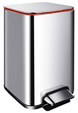 ZAW Poubelle Sac de Poubelle for la Toilette électrique Classification INOX Poubelle Cuisine (Color : Silver, Taille : 13L)