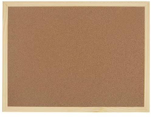 OWLKELA 90X60cm Thicken Cork Board, Notice Pin Board, Memo Board, with 10 Pushpins and Hanging Rings Vision Board, Bulletin Board for Office, Classroom or Home Classic Wooden Frame
