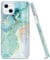 Luolnh Gold Glitter Sparkle Case - Compatible with iPhone 14 & 13, Marble Design Shockproof Slim Soft Silicone TPU Bumper Cover - Abstract Mint