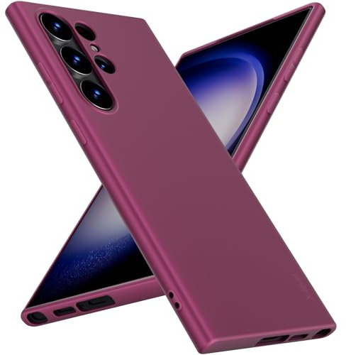 X-level Cover per Samsung Galaxy S23 Ultra, Silicone Slim Ultra Sottile e Morbido TPU Protettiva Rubber Protezione Custodia Compatibile Samsung Galaxy S23 Ultra 5G -Vino Rosso