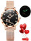 OLEVS Ladies Watches Rose Gold Mesh Strap Fashion Dress Japanese Quartz Waterproof Luminous Female Watches for Women Bracelet Sets