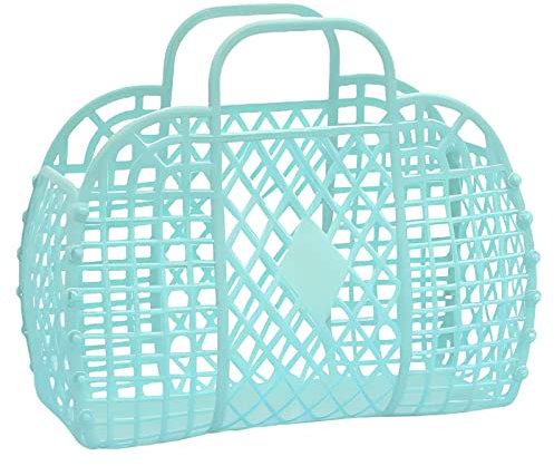 Fukamou Einkaufskorb Kunststoff Tragekorb Faltbarer Korb Wiederverwendbarer Geschenkkorb Strandtasche Wäschekorb Für Lebensmittel Aufbewahrungskorb Mit Griff