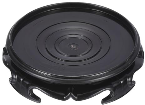 PATIKIL Planter Display Stand, 5.5 Inch Dia Plastic Round Bonsai Base Imitation Wood Style Stand Home Decor Display for Table Lamp Teapot Base, Black