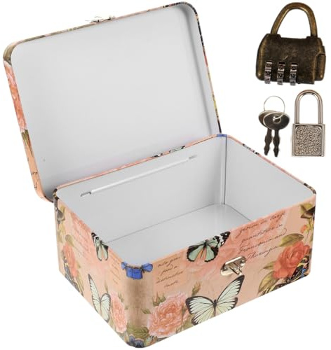 Didiseaon Boite A Secret en Fer avec Serrure à Code, Boîte de Rangement Compacte, Couvercle Hermétique, pour École et Petits Objets