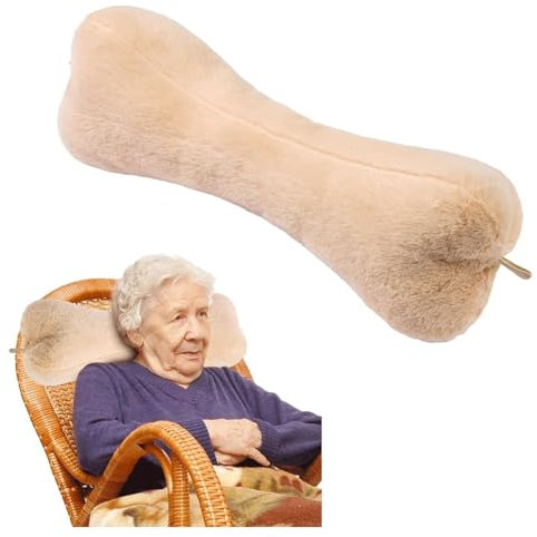 VCOMSOFT Kopfstützenkissen für Liegestuhl, Kopfkissen für Relaxstuhl, Kopfkissen für Sofa, Nackenkissen für Liegestuhl, Nackenkissen für Relaxstuhl, Nackenkissen in Knochenform, für Couch (Creme)