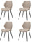 GrandCA HOME Juego de 4 Sillas de Comedor Sillas con Asiento Tapizado, Sillas de Cocina Nórdicas Sillas Acolchadas con Patas de Metal, Cojines de Tela, Marrón