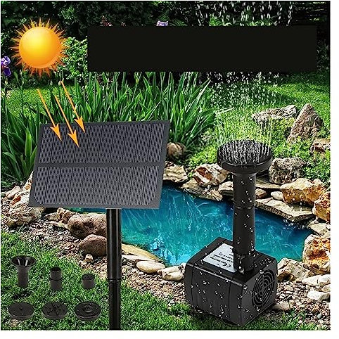 Pompe à eau solaire extérieure, Fontaine solaire pompe oiseau fontaine de bain solaire avec panneau bricolage bain d'oiseau décoration de jardin murale enfichable pompe de montagne Facile à assembler