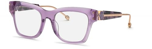 Philipp Plein Unisex VPP125S Sunglasses, Shiny Transp.Liliac, 52