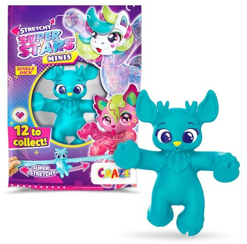 Craze Stretchy Superstars Minis - Figurine étirable Extensible et Collante, Figurine Action pour Enfants à Collectionner, Anti Stress