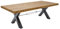 Riess Ambiente Massiver Esstisch Thor 240cm Vintage braun recyceltes Pinienholz Industrial Design X-Gestell, Esszimmertisch, Küchentisch