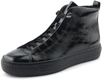 Paul Green Damen, Frauen Low-Top Sneaker,Halbschuhe,straßenschuhe,Strassenschuhe,Sportschuhe,Freizeitschuhe,Turnschuhe,Schwarz (KNAUTSCHLACK Black),40 EU / 6.5 UK