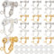 SOFPLATE 1 Box 36 Stück Silber Ohrring Konverter Gold Clip Ohrring Verschlüsse Messing Nicht Durchbohrte Schraubverschluss Clip On Ohrring Komponenten Mit Silikonpad Ohrring Clips Für Schmuckherstellu