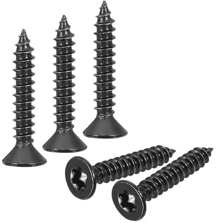 sourcing map 40Pcs Flat Head Torx Screws, M4 x 25mm 304 Stainless Steel Countersunk Self Tapping Anti-Theft Wood Screws Tamper Resistant Screws Fit T20 Bit for Wood, Fence, Decking (Black)