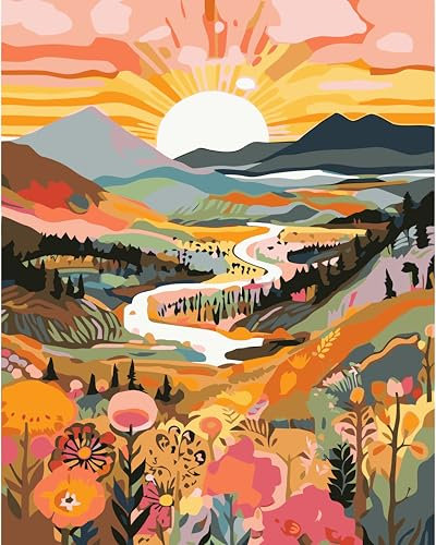 Komicea Juego de Pintura por números para Adultos, Lienzo de Pintura al óleo con Pinceles y Pintura, como Regalo de cumpleaños y Navidad para Mujeres, decoración del hogar (40 x 50 cm, sin Marco)