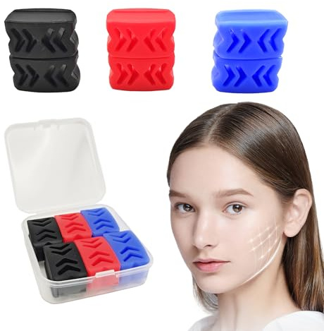 6 stück Premium Jawline Trainer, Kiefer Trainer, Doppelkinn Entferner, definiert Kieferlinie & Nackentrainer, Jaw Trainer für Männer und Frauen, 30lbs 40lbs 50lbs Doppelkinn Entferner