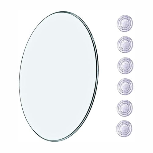 V3VOGUE Tablero De Cristal para Mesas Redondas Ø35cm-100cm, Tablero De Cristal Templado Transparente, para Interior Y Exterior Estante, 8mm De Grosor, Mesa De Comedor De Cristal(80cm)