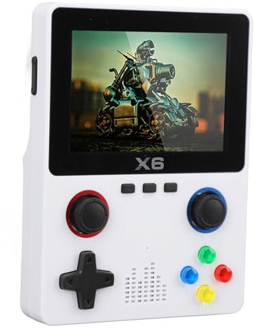 Consola de Juegos Portátil X6, Pantalla IPS 640 X 480 HD de 3,5 Pulgadas, 11 Sistemas de Emulador Retro, Consola de Juegos de Bolsillo con Tarjeta TF de 32 GB, 2000 MAh, (White)
