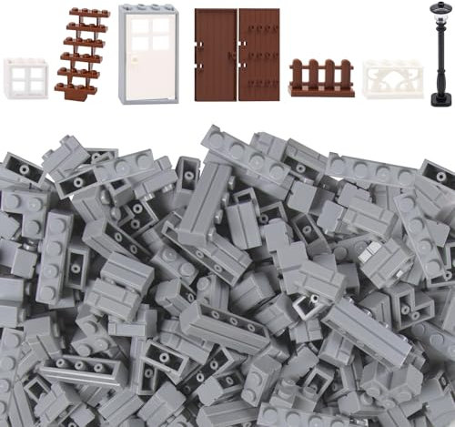 Cabeeskii 337 Stück Bausteine, Enthält Classic Steine Fenster Türen Zäune Sets zubehör, Kompatibel für Major Brand Lego Brick Building