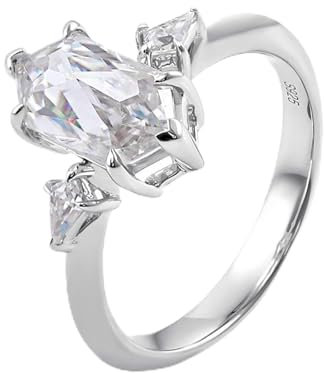 Wedding Ring, Ehering 56 14 Karat Roségold 14K Blume Moissanit Sechseckform Weiß Gravur Für Abschlussball Frauen Ring Gravur