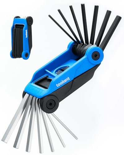 14PCS Folding Allen Wrenches Sets(Metric and SAE), Metric Allen Key Set 2mm- 6mm, SAE Hex Key Set 5/64”- 1/4, Folding Hex Keys for Home Repair and Bikes（EDC）