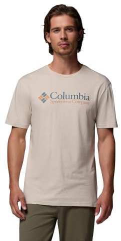 Columbia Men's CSC Basic Logo Short Sleeve, Short Sleeve T-Shirt, Dark Stone/CSC Retro Logo, Medium