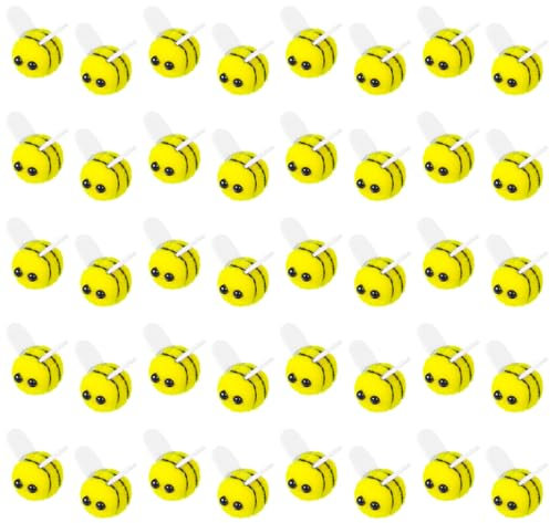 40 Stück Filz Basteln Bienen Deko, Mini Filz Biene Dekorationen, Handmade Kleine Biene, Filzen Bienen, für Baby-Taufe Kleidung DIY Crafts Anhänger Wand Kappe Dekorationen