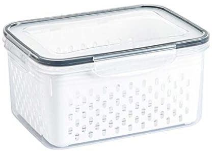 Fruit Storage Containers, Refrigerator Organizer Bins Fridge Food Salad Container with Lid Colander |storage box
