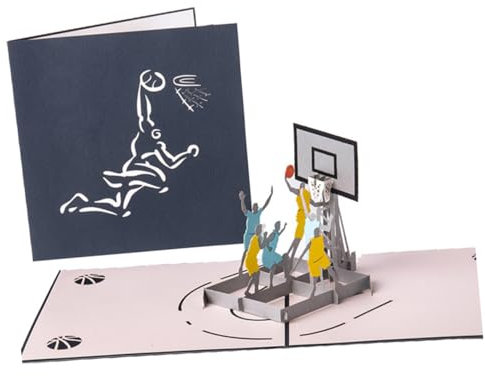Lurrose Karten auf glückwunsch D-Design-Grußkarte Basketball-Design 3D-Grußkarte Gruß zum Abschluss handgemachte Karte Blue
