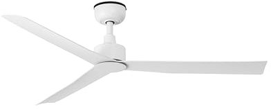 ventyly / RIVER/Ventilador de techo blanco para exterior sin luz Ø125 cm/Ultrasilencioso, bajo consumo, 6 Velocidades, mando a distancia con temporizador, verano-Invierno