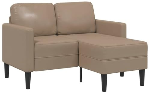 MOBCANT 2-Sitzer-Sofa mit Chaiselongue L-Form Cappuccino-Braun 125 cm Wohnlandschaft Couchgarnitur Modulares Sofa Polstergarnitur für Wohnzimmer Schlafzimmer Empfangsraum Hotel