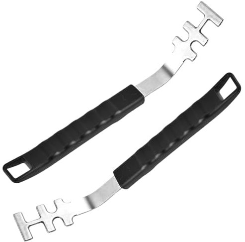 HoveeLuty Lève-Grille en Acier Inoxydable, 2 pièces, 27, 4 x 3, 6 cm, avec poignée en polypropylène, Anti-brûlure, pour Barbecue, Charbroil et Autres Accessoires.