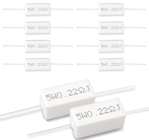Innfeeltech 10 Stück 5W 5% Toleranz 0,22 Ohm Keramik-Zement-Widerstand für DIY-Projekt und Experimente