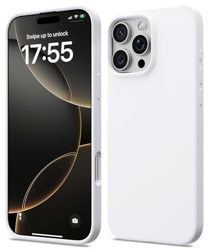 ACRONIX for iPhone 16 Pro Max Case, Slim Liquid Silicone Cover White | 6.9 Inch,Ultra Thin,Lightweight Durable,Shockproof Protection,Dust Resistant,Anti-Scratch,Soft Slim Grip,Gel Rubber