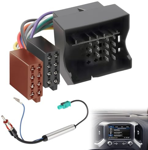 Câble Adaptateur Faisceau Autoradio Fiche ISO Radio, Kit Adaptateur Radio Autoradio Quadlock vers ISO + Adaptateur d'antenne Fakra + DIN-IISO pour VW/Ford/Audi/Skoda/Seat/Golf 5 6