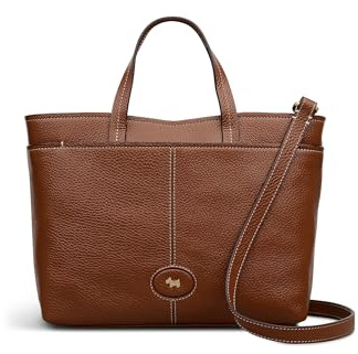 RADLEY London Maldon Mews Women's Leather Medium Ziptop Handbag with Top Handle, Cognac