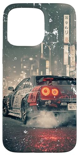 Vintage Distress JDM Drift Race Cars Tokyo Street Racing Art Case for iPhone 15 Pro Max