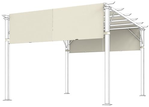 Outsunny Ersatzdach für Pergola mit UV-Schutz, 488 x 122 cm Cremeweiß