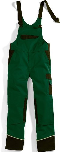 BP 1608-559-74-50n Latzhose, Stretch-Hosenträger mit Clipbefestigungen, 245,00 g/m² Stoffmischung, mittelgrün/schwarz, 50n