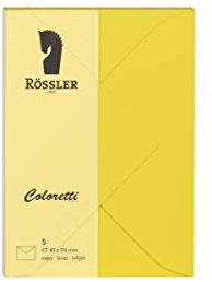 Rössler 220707543 - Coloretti Briefumschläge, 80 g/m², DIN C7, goldgelb, 5 Stück
