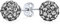 Silberne Pavé Kristall Disco Kugel Ohrstecker Für Frauen Und Teenager Rund Einfach Grunddesign .925 Sterlingsilber 8MM