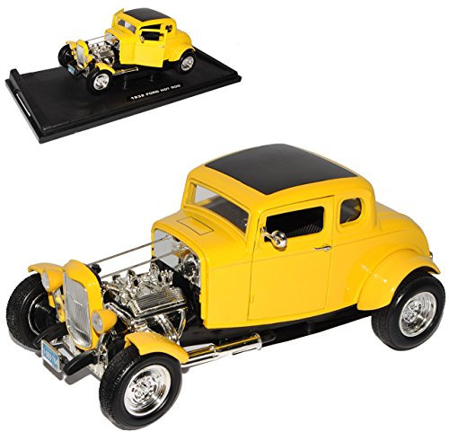 Motormax Ford Coupe Hot Rod 1932 Gelb 1/18 Modell Auto