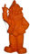 Stone-Lite - Statuette de nain de jardin faisant un doigt d'honneur - cadeau amusant - orange - 30 cm