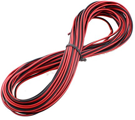 sourcing map 10M 0.25 mm2 2 Fils conducteurs en cuivre Rouge Noir Fil électrique isolé
