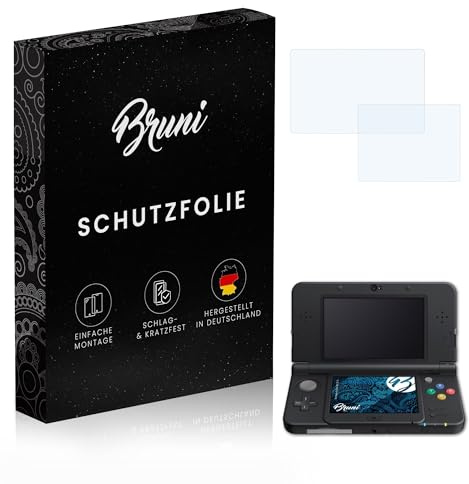 Bruni Protecteur d'écran compatible avec Nintendo New 3DS 2015 Film Protecteur, cristal clair Écran protecteur (Set de 2)