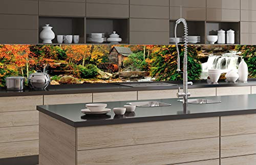 Dimex Küchenrückwand Folie selbstklebend SCHROTMÜHLE | Klebefolie - Dekofolie - Spritzschutz für Küche | Made in EU - 350 cm x 60 cm