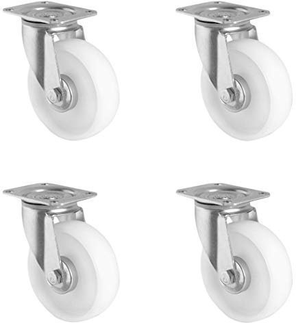 CASCOO SETSPSP160N0N0R1W Rollensatz 4 Lenkrollen, Polypropylen, Polyamid, Durchmesser 160 mm, Transportrollen, Kunststoff, Rollenlager, Traglast 900 kg (4-er Pack)